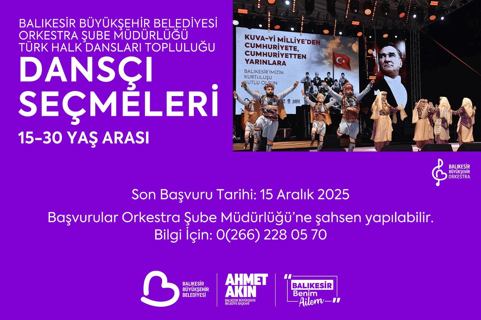 Balıkesir Büyükşehir Belediyesi, Yeni Dansçılarını Arıyor