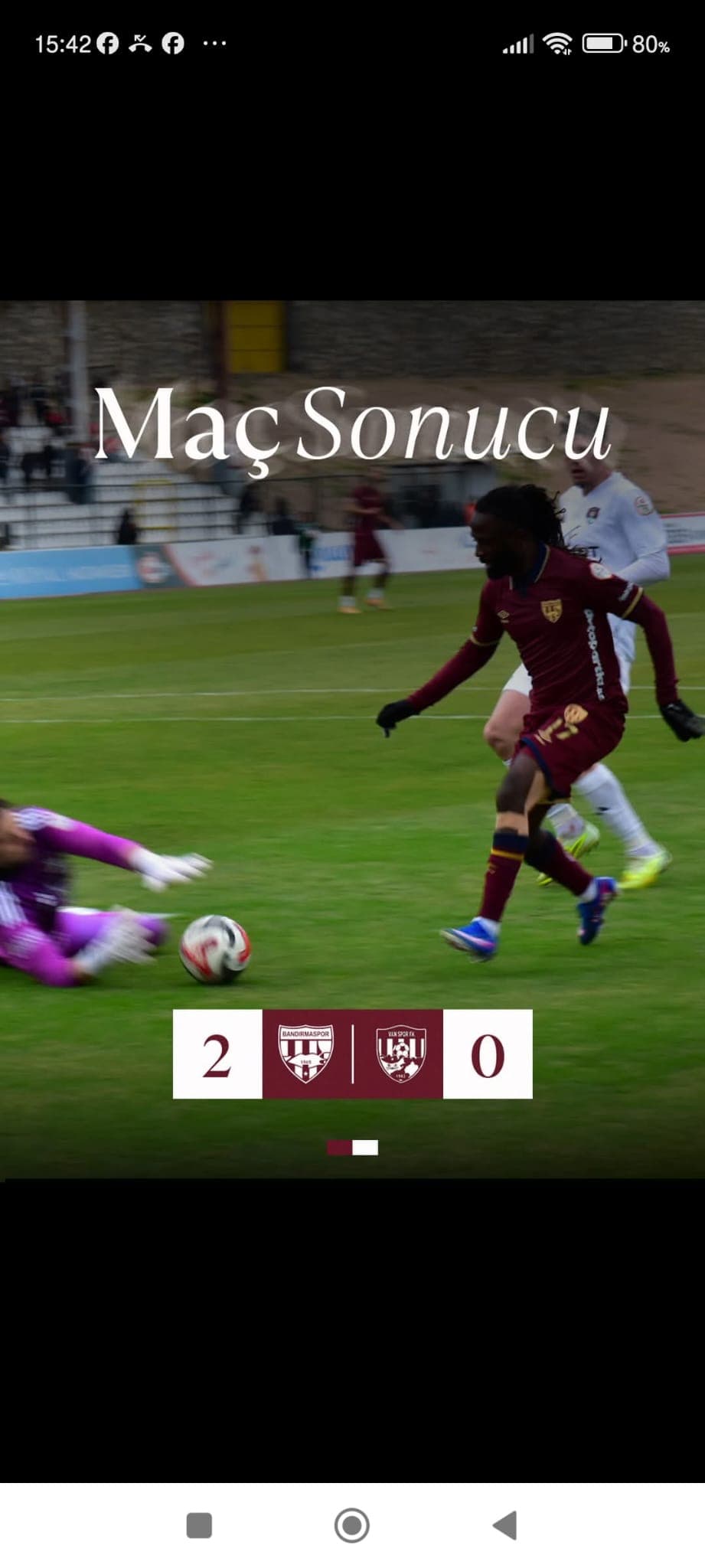 BAN BAN SERİYE BAĞLADI  2-0  BANDIRMASPOR: 2  VANSPOR FK.  : O