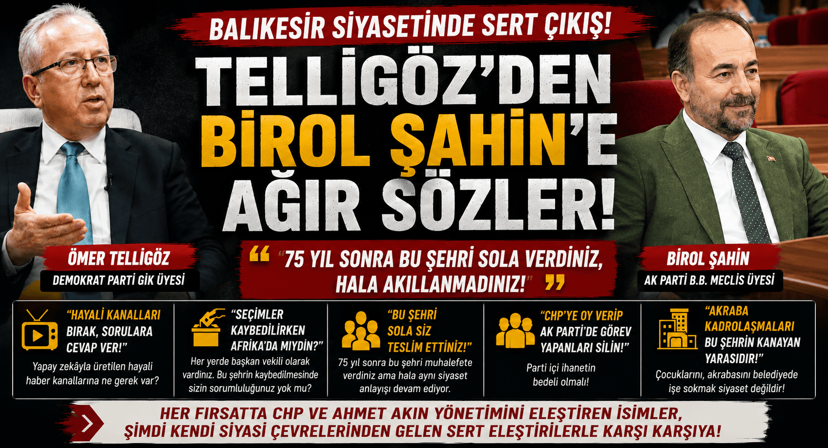 BALIKESİR SİYASETİNDE SERT ÇIKIŞ!