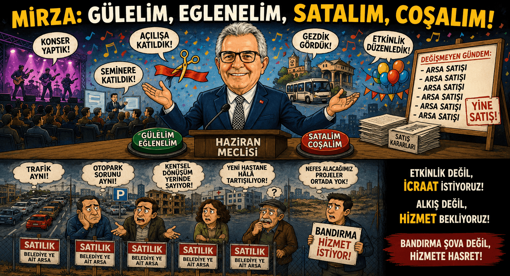 “KONSER VAR, GEZİ VAR, AÇILIŞ VAR… BANDIRMA’YA İCRAAT YİNE YOK!”