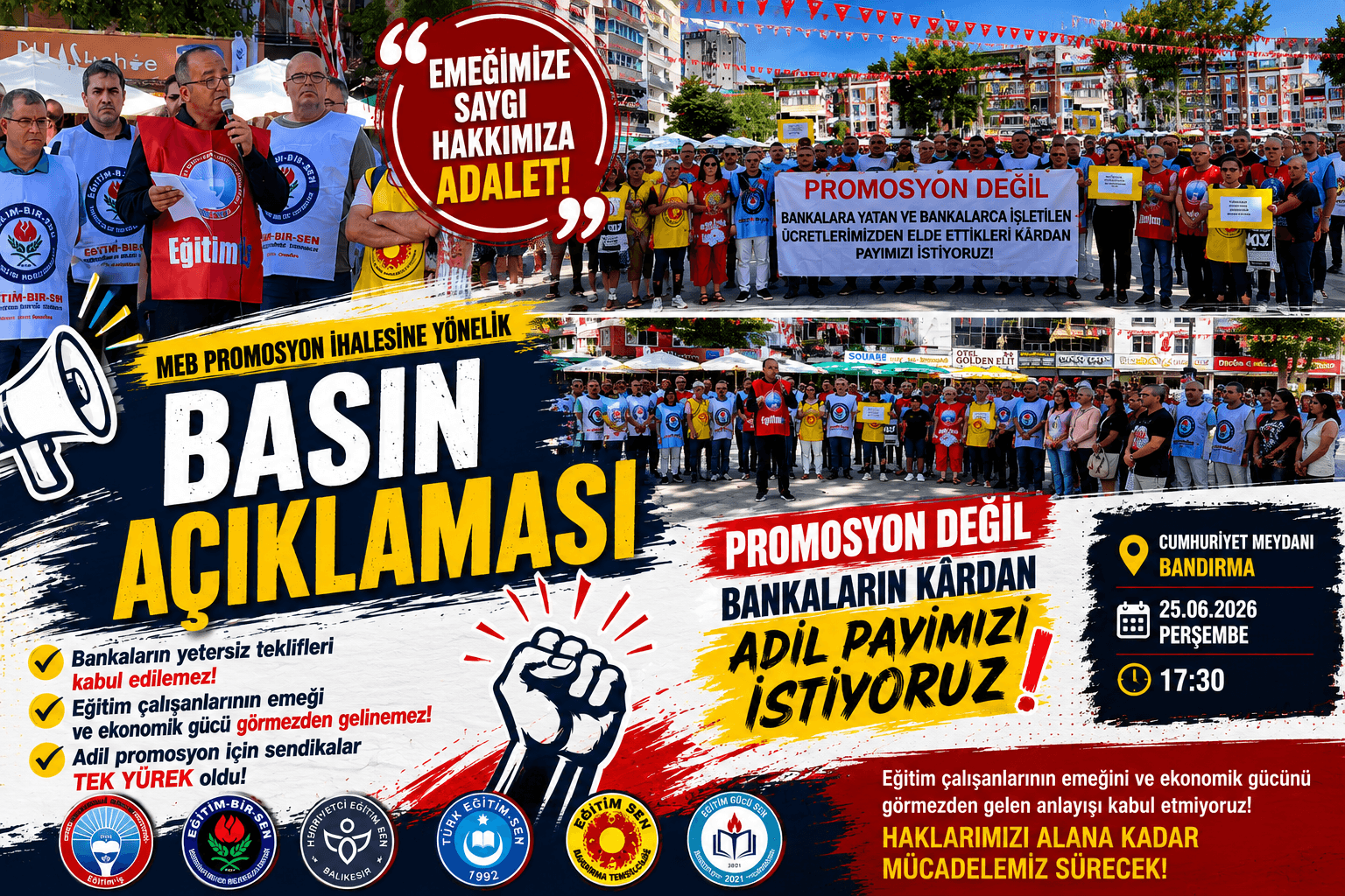 MEB PROMOSYON İHALESİNE TEPKİ: SENDİKALAR ORTAK SES OLDU
