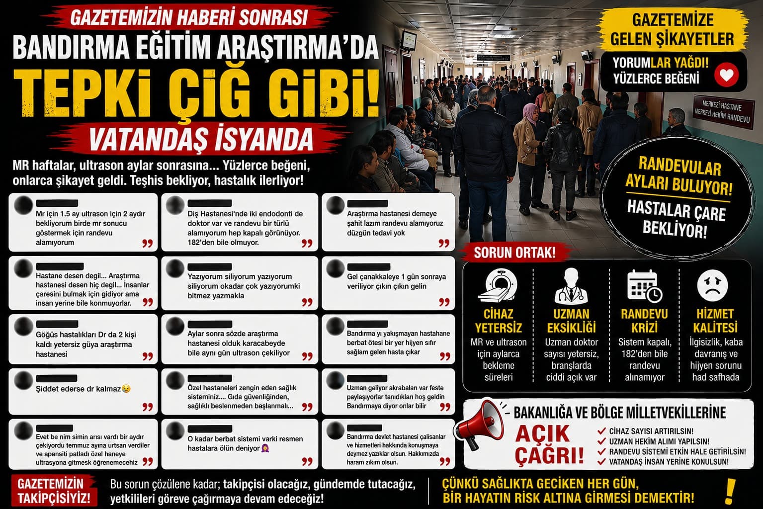 BANDIRMA EĞİTİM ARAŞTIRMA’DA TEPKİ ÇIĞ GİBİ: VATANDAŞ İSYANDA
