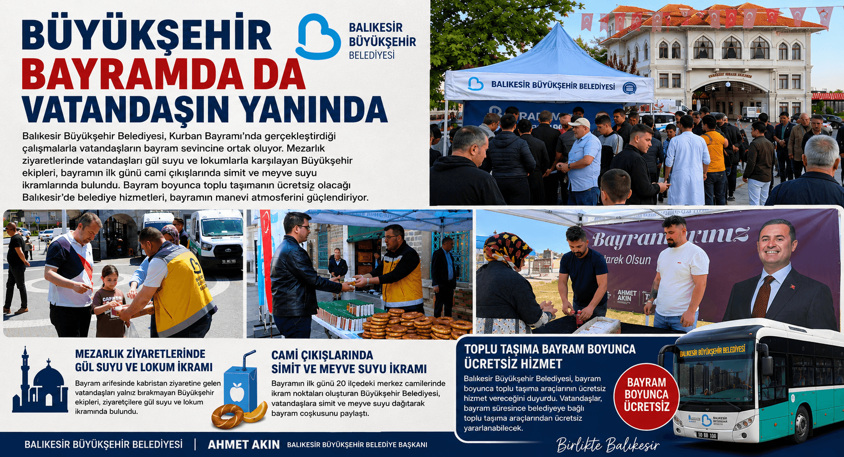 Büyükşehir Bayramda da Vatandaşın Yanında