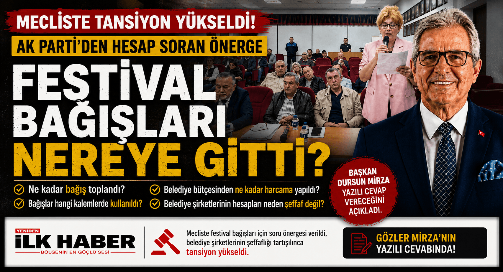 AK PARTİ'DEN HESAP SORAN ÖNERGE FESTİVAL BAĞIŞLARI NEREYE GİTTİ?