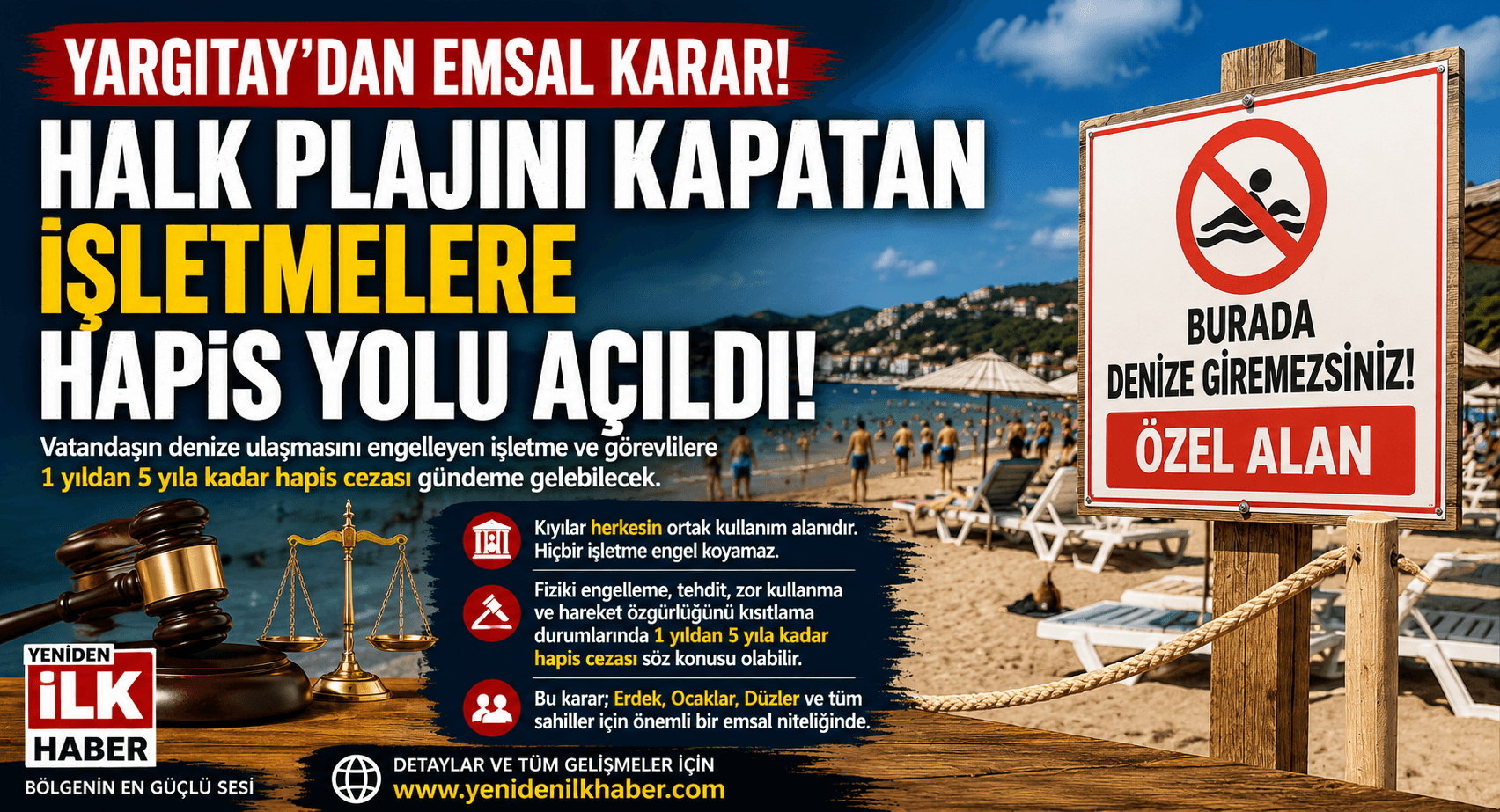 Yargıtay'dan Emsal Karar! Halk Plajını Kapatan İşletmelere Hapis Yolu Açıldı