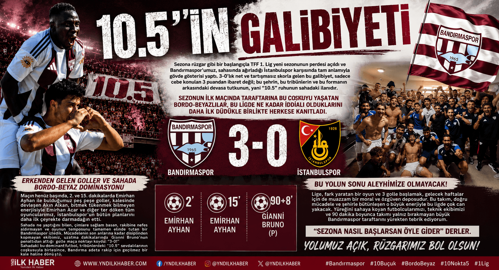 10.5’in Galibiyeti: Bandırmaspor Sezona 3-0’lık Zaferle Başladı