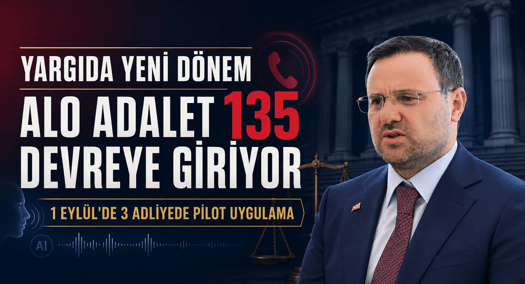 YARGIDA YENİ DÖNEM: “ALO ADALET 135” HATTI DEVREYE GİRİYOR